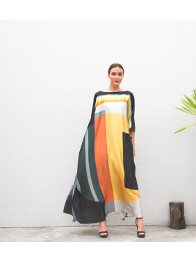 Modern patterned robe-style...