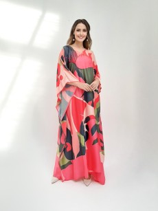 Pink Abstract Art Floral Pattern Robe