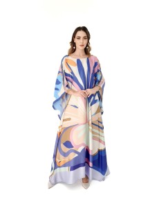 Abstract Lines and Color Blocks Robe-Style Skirt