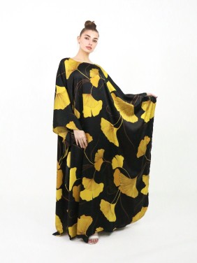 Yellow Ginkgo Leaf Pattern...