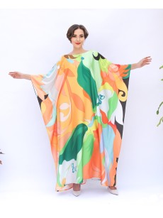 Flowing Tropical Garden Pattern Robe Skirt