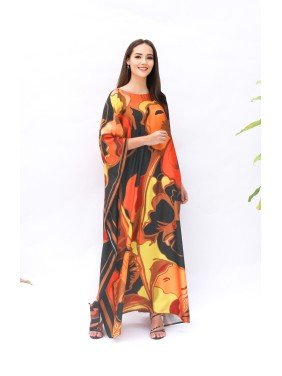 Robe-style skirt with large...