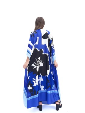 Blue kaftan skirt with...