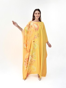 Yellow robe-style skirt...