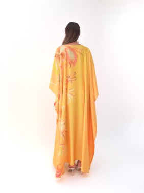 Yellow robe-style skirt...