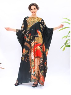 Peacock and Phoenix Printed Robe Skirt