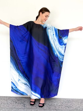 Deep blue ink-dyed...