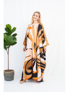 Ginkgo Leaf Printed Robe Skirt