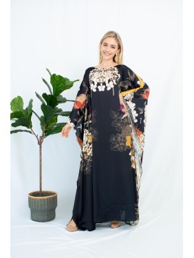 Robe-style skirt with rich...