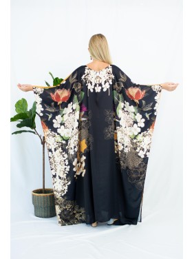 Robe-style skirt with rich...