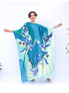 Fresh teal loose robe-style skirt